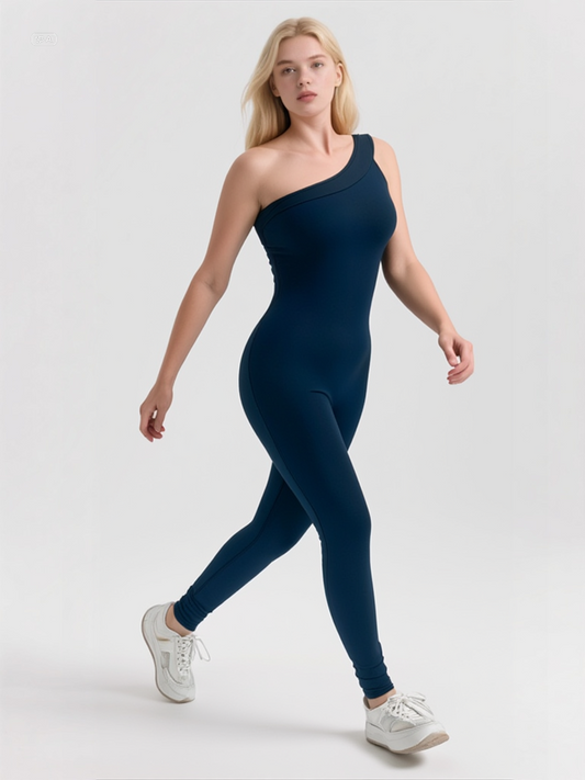 One-Shoulder Onesie Long